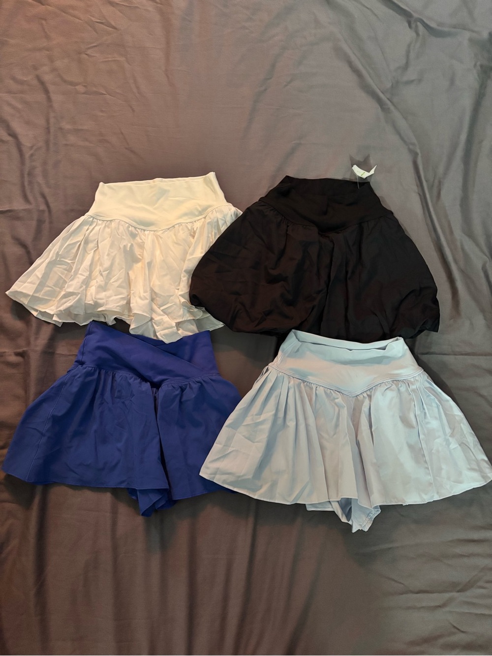 aerie Kids Pleated Skorts Set — White, Black, Royal Blue, Light Blue